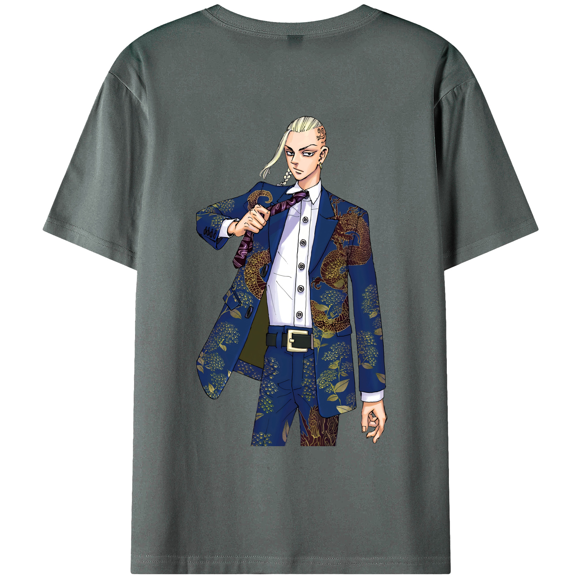 （画像用） 東京リベンジャーズ Tokyo Revengers 綿100％ メンズ半袖Tシャツ（バックプリント） 通気性